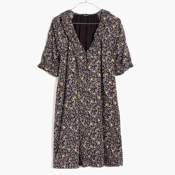 Madewell Ruffle Button-Front Trapeze Mini Dress in Folkmagic Floral Size Small - Picture 2 of 11